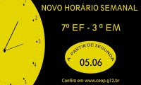 Horários semanais mudam na segunda