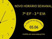Horários semanais mudam na segunda